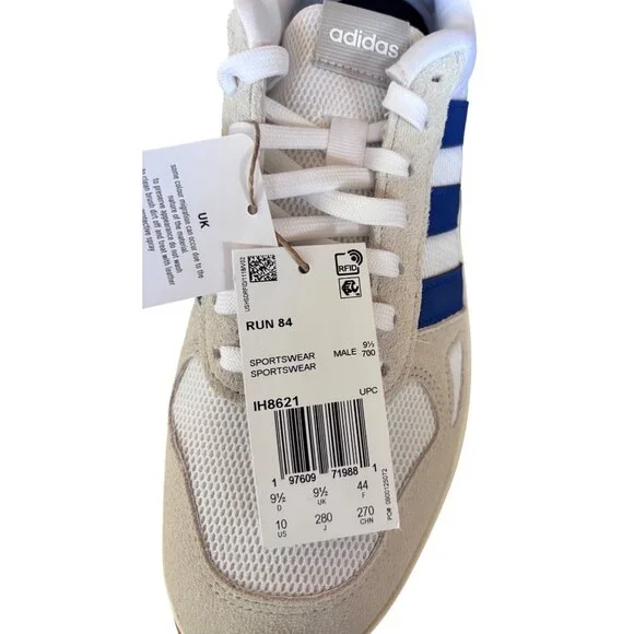 Adidas Run 84 Jogger Sneaker Men’s White/Blue Size 10 - Picture 14 of 14